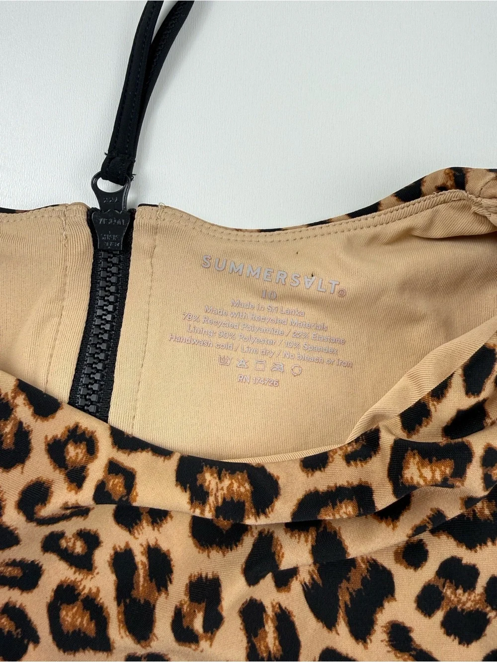 Summersalt Swimsuit The Surf Sea Leopard Black One Piece Size 10 NWT
